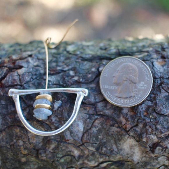 New Silver Boho Natural Stone Drop Dangle Earrings Boho Drop Simple - Picture 7 of 13